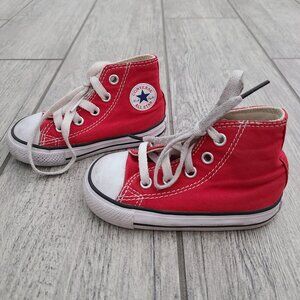 Converse Chuck Taylor All Star High Top Sneakers Red Infant baby Size 5